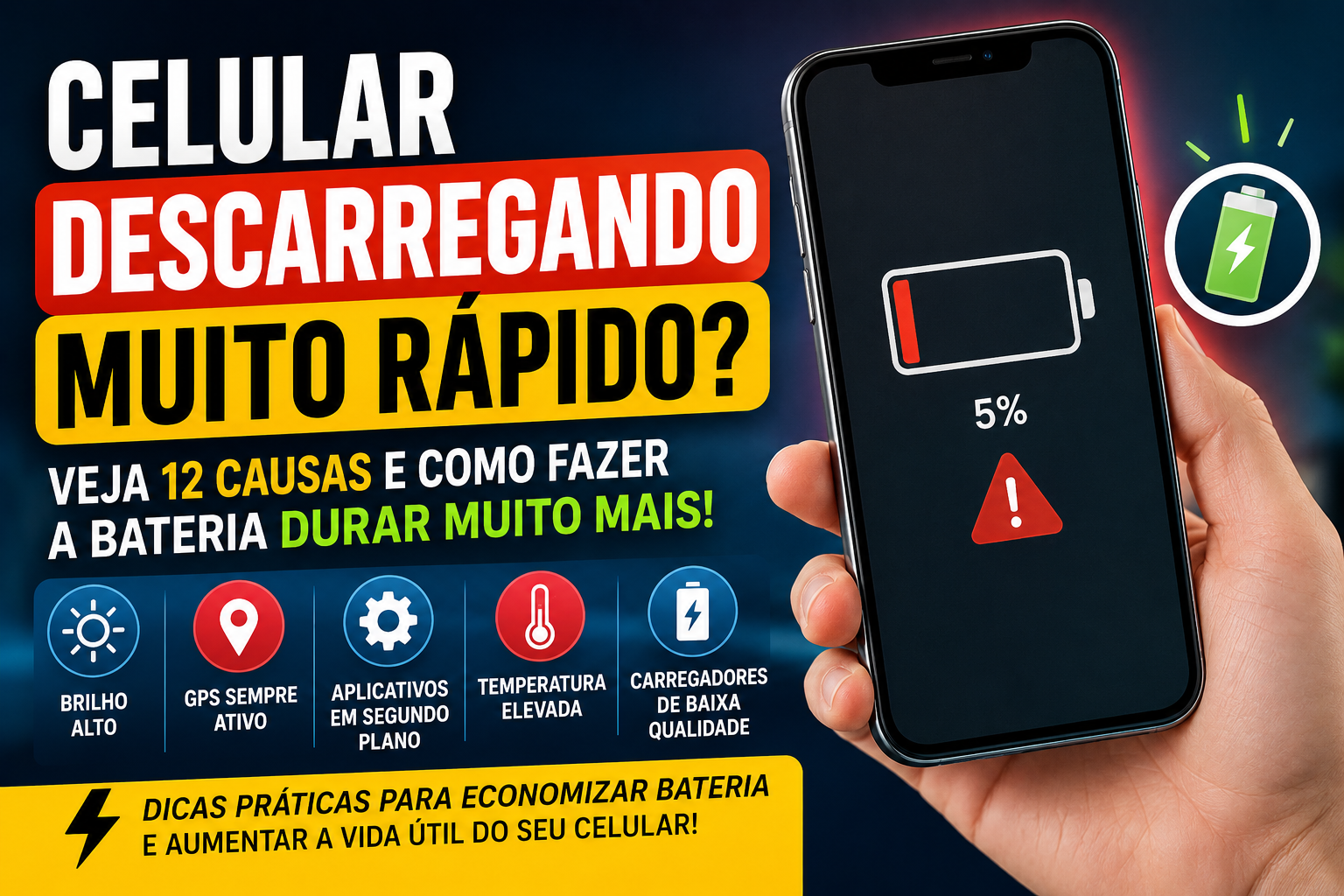 celular descarregando muito rápido